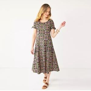 Premise print midi plus size dress